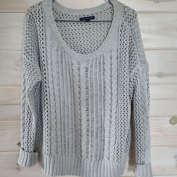 American Eagle Grey Knit Sweather - Picture 5 of 7